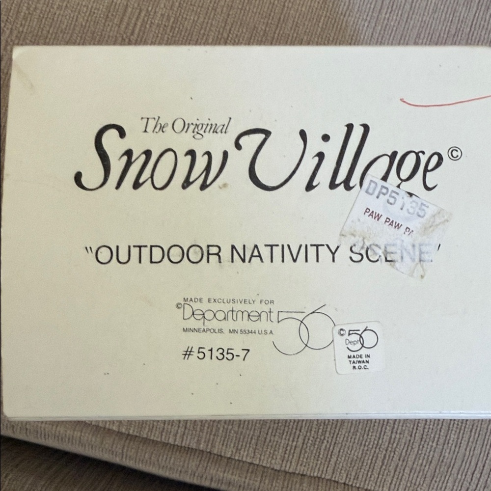 DEPARTMENT 56 THE NATIVITY SCENE 51357 The Snow Village